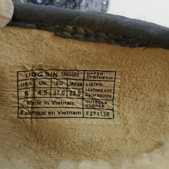 Ugg Flats Slip On Silver Metallic Loafers Leather Sheepskin Women's WOMAN'S 6 - Picture 12 of 16